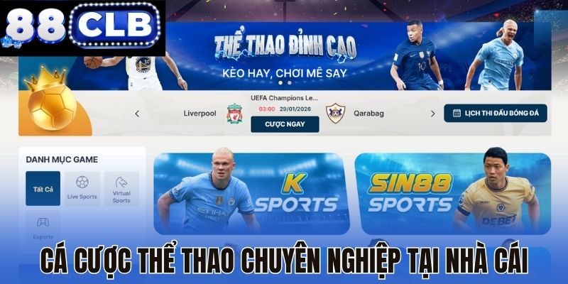 Cá cược thể thao chuyên nghiệp tại nhà cái