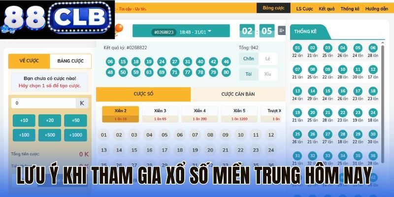 Lưu ý khi tham gia xổ số miền Trung hôm nay